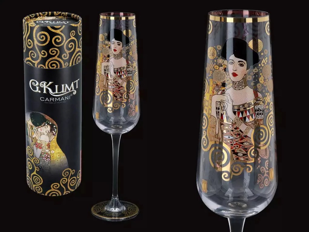 Talpas üveg pezsgős pohár 200 ml Klimt Adele