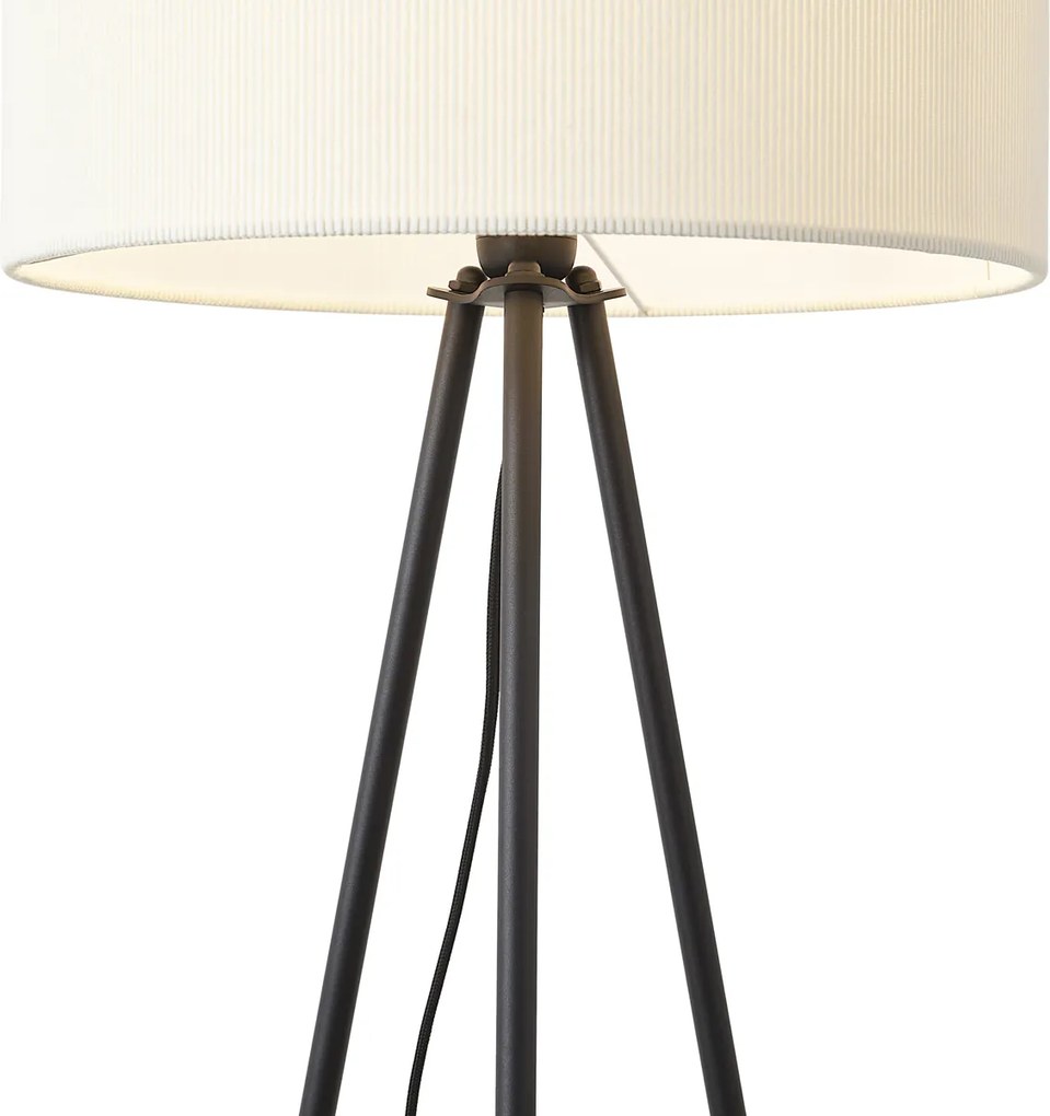 Modern, háromlábú állólámpa fehér bársonyernyővel - Luz