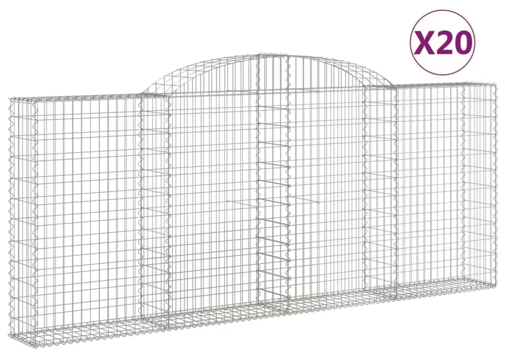 20 db íves horganyzott vas gabion kosár 300x30x120/140 cm
