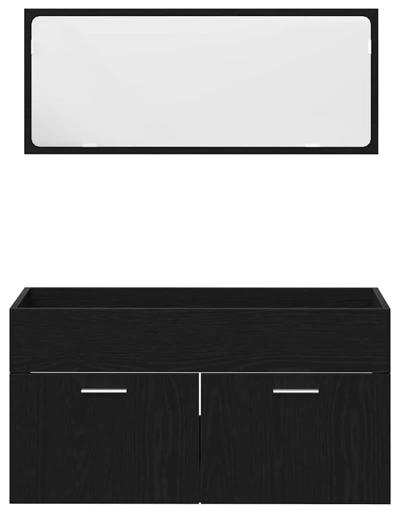 Fürdőszobai Bútor Szett 4 pcs Fekete tölgy 90 x 38,5 x 50 cm