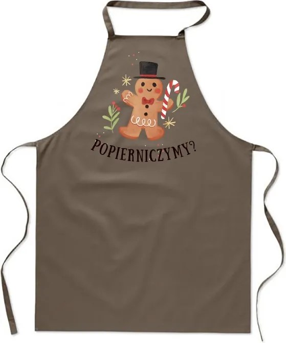 Konyhai Kötény pamut bézs Mézeskalács Karácsonyi FA_704_b