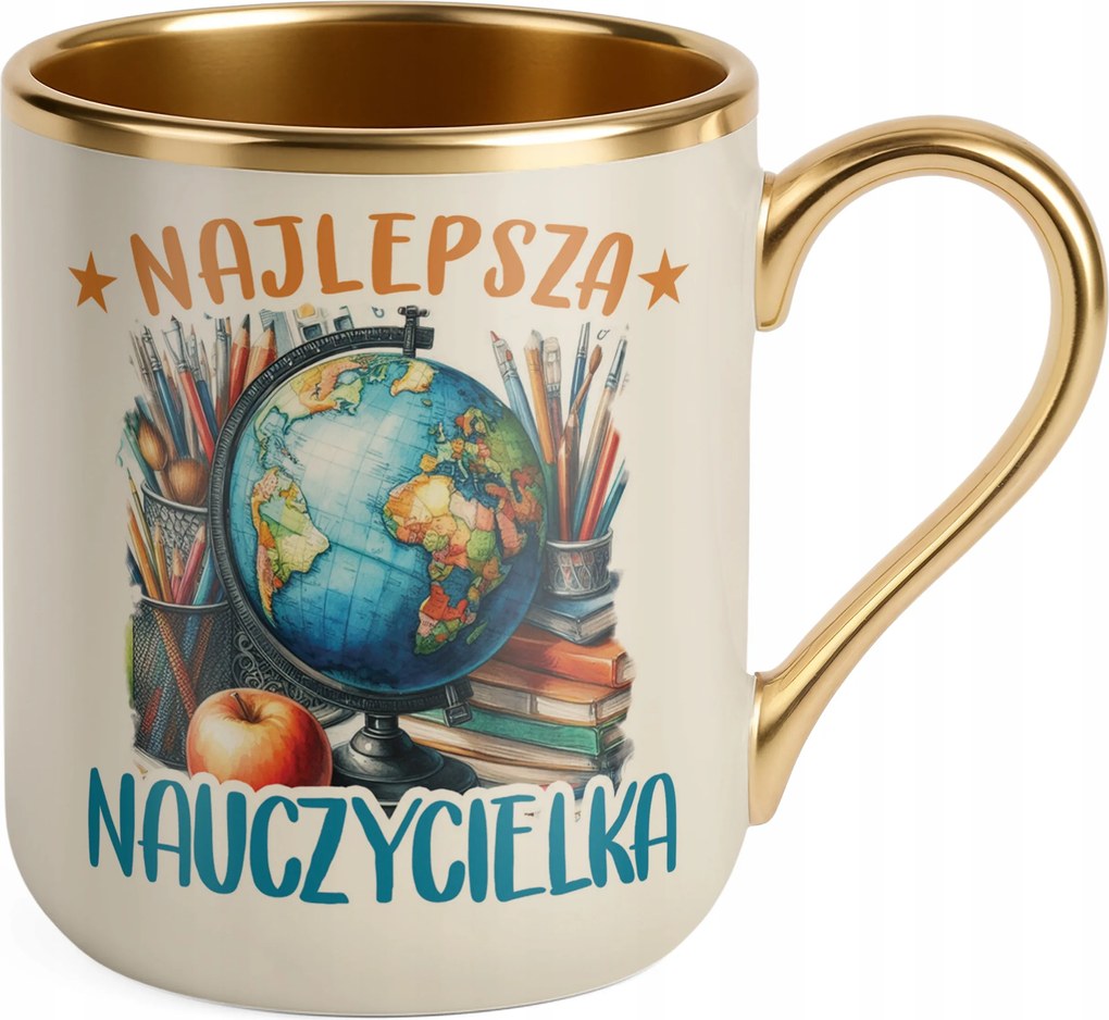 Prémium Bögre Arany Ecru Pedagógusnap Tanárnő Ajándék