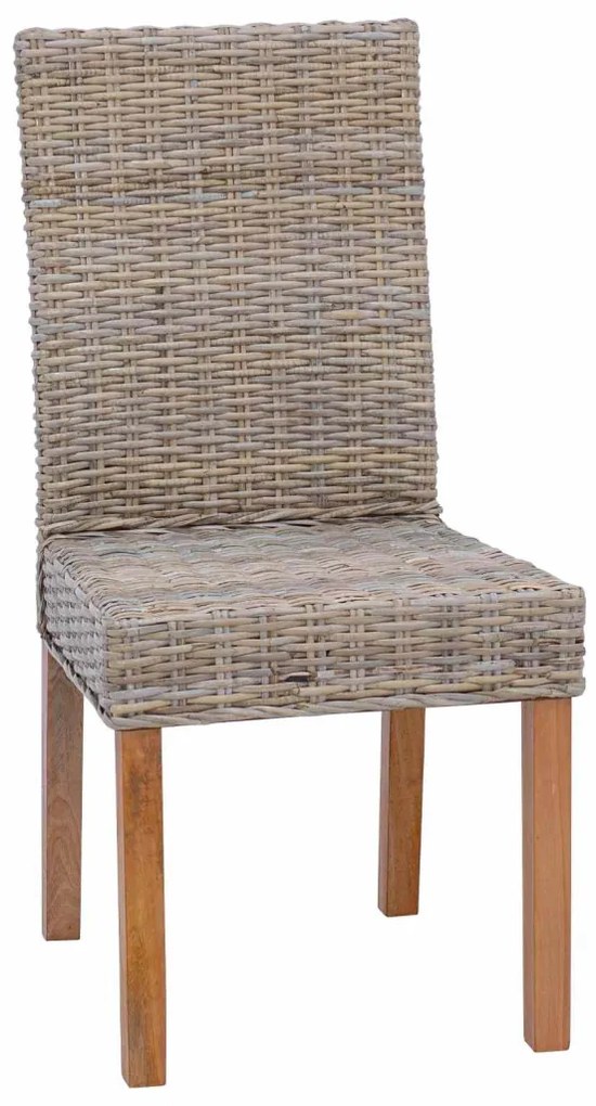 Étkezőszék 2 pcs Kubu Szürke 45 x 54 x 93 cm Tömör Mahagóni Fa