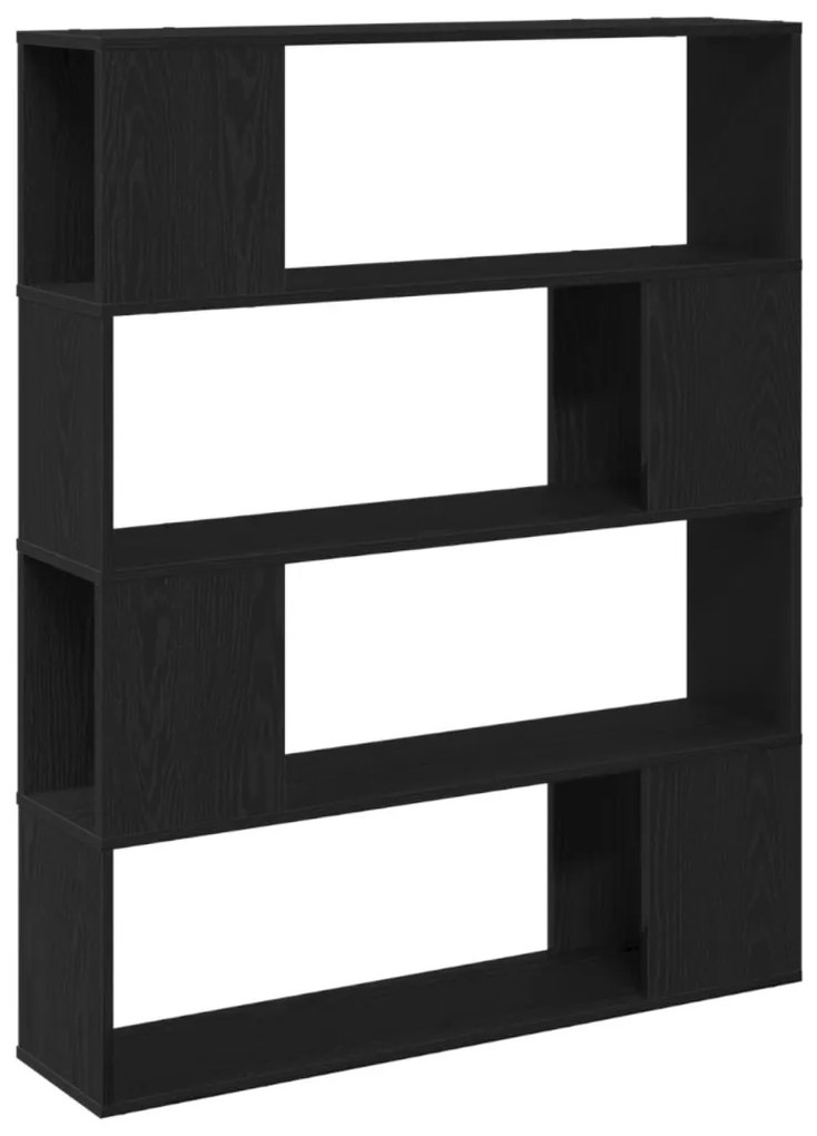 Könyvespolc Fekete Tölgy 100x24x124 cm Mérnöki Fa