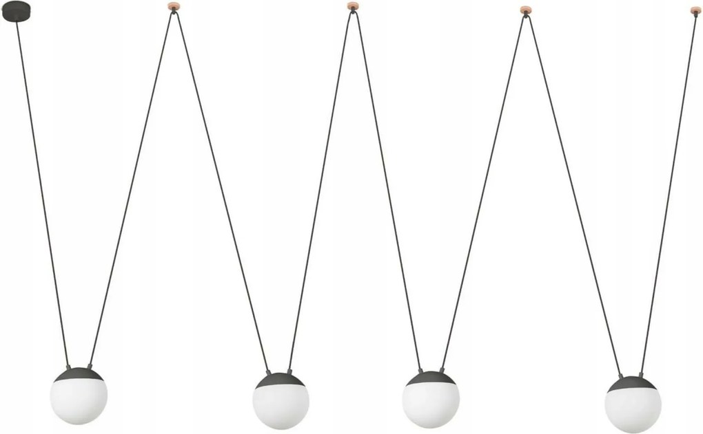 Faro Mine Glass Space függeszték 4xE27 szürke, 8m kábel