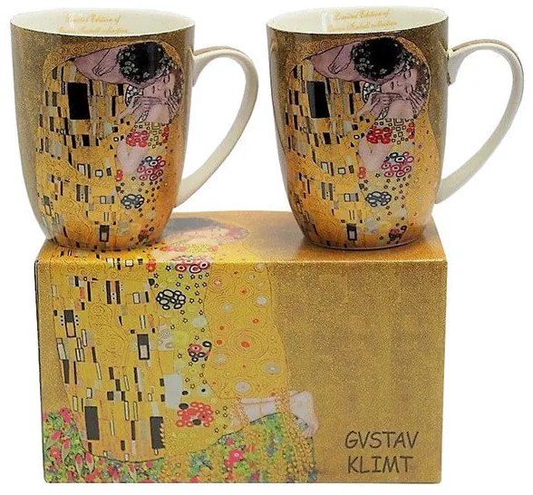 Klimt két személyes porcelán nagy bögre díszdobozban 400 ml