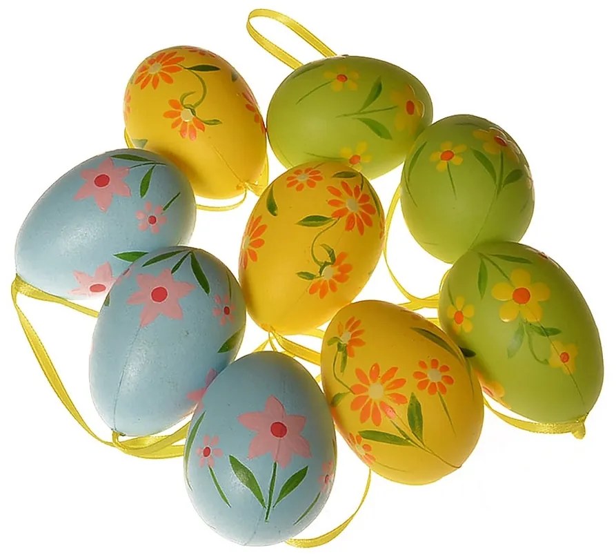Külső függő tojáskészlet, magasság 5 cm,  9 dbcsomagban, vegyes színek