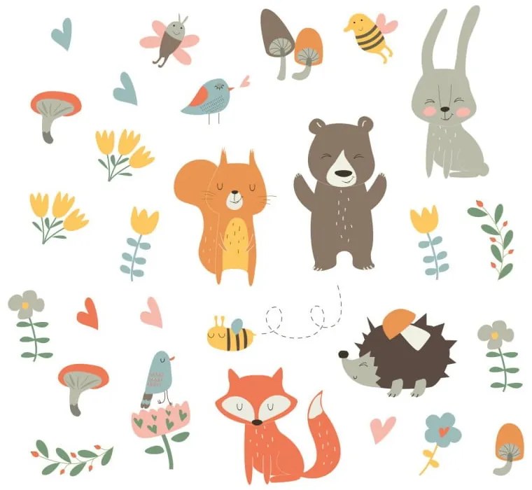Funny Scandinavian Animals gyerek falmatrica szett - Ambiance