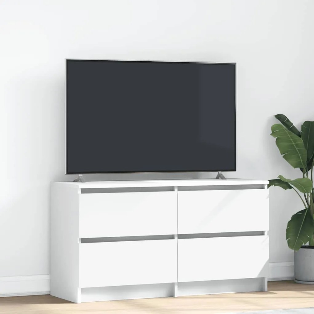 fehér szerelt fa TV-szekrény 100x35x54 cm