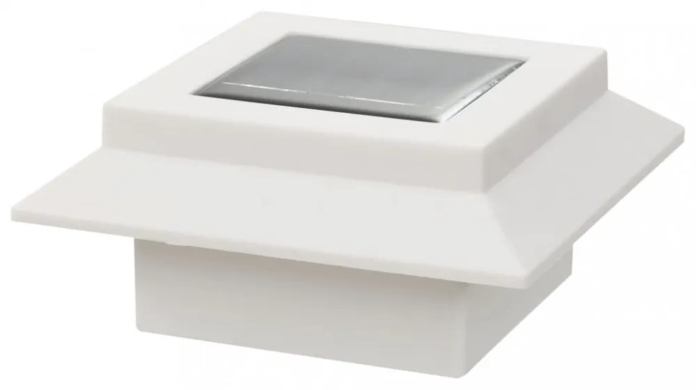 6 db négyszögletes fehér kültéri napelemes LED lámpa, 12 cm