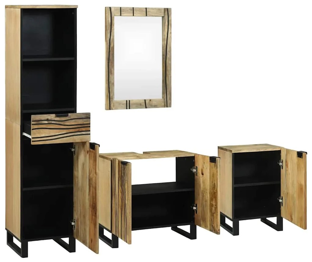 Fürdőszoba bútor szett fiókkal 4 pcs Barna 38 x 33 x 160 cm