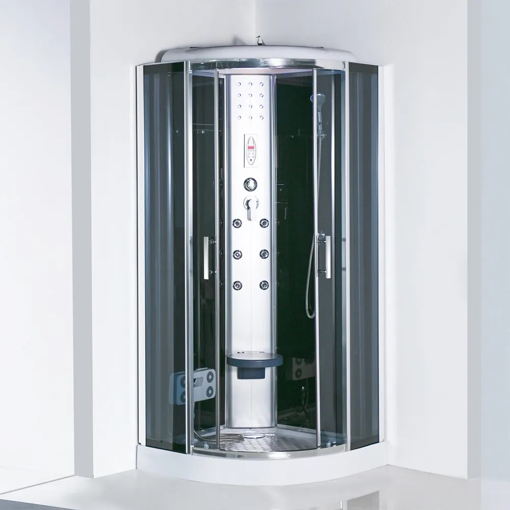 Vital Black hidromasszázs zuhanykabin 90x90 cm-es méretben