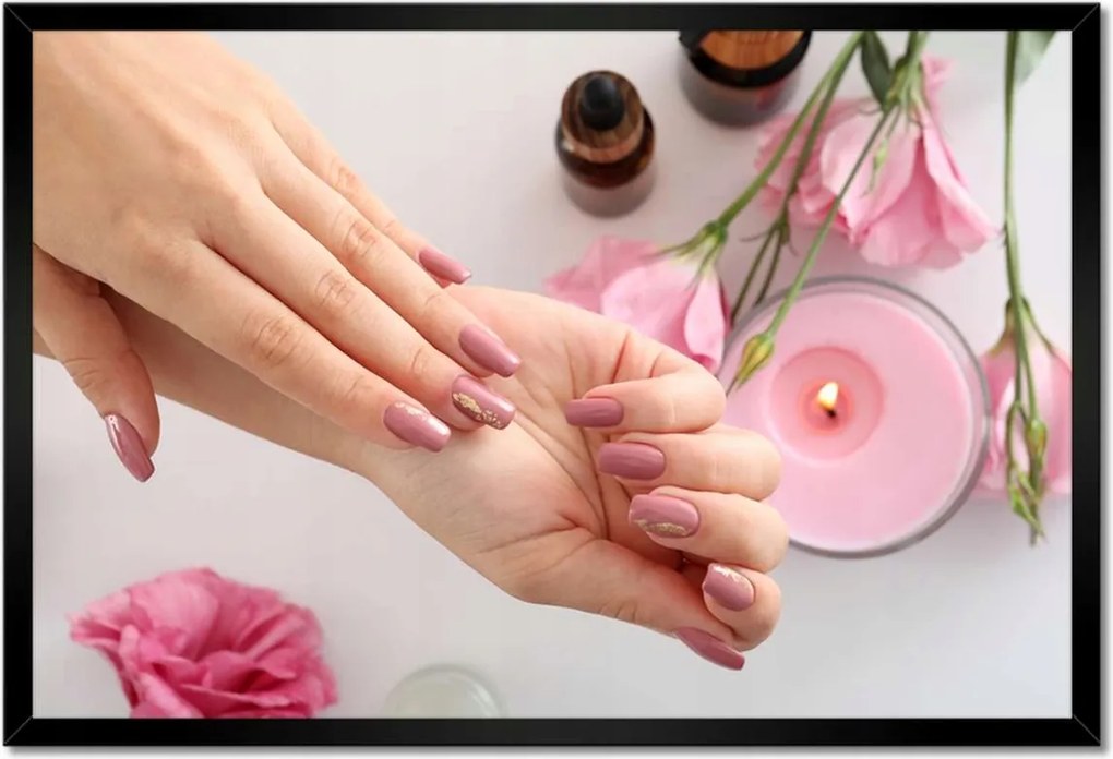 Poszterek keretben 60x40 Ápolt kezek Spa Virágok