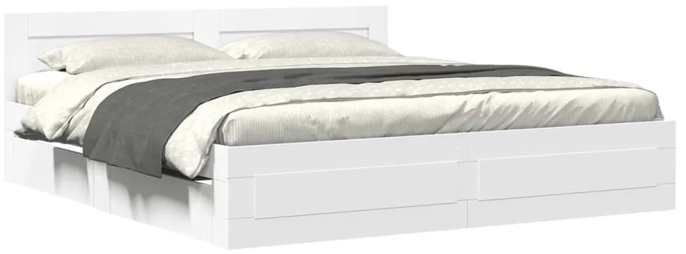 fehér ágykeret fejtámlával matrac nélkül 180x200 cm