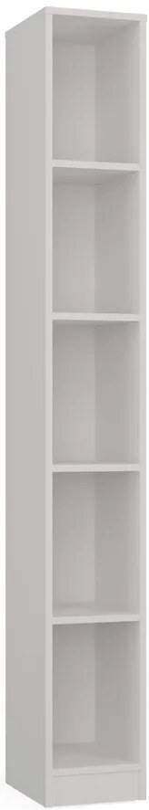 R25 polcos szekrény, könyvtartó, 25x182x30 cm, fehér