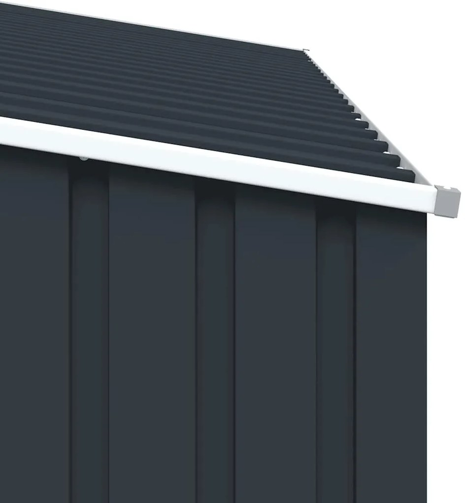 antracitszürke horganyzott acél kerti tűzifatároló 245x98x159cm