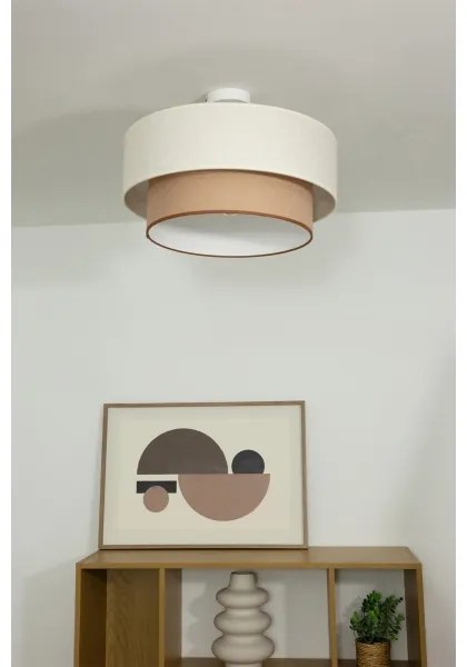 Felületre szerelt csillár NATIA 1xE27/60W/230V fehér/barna