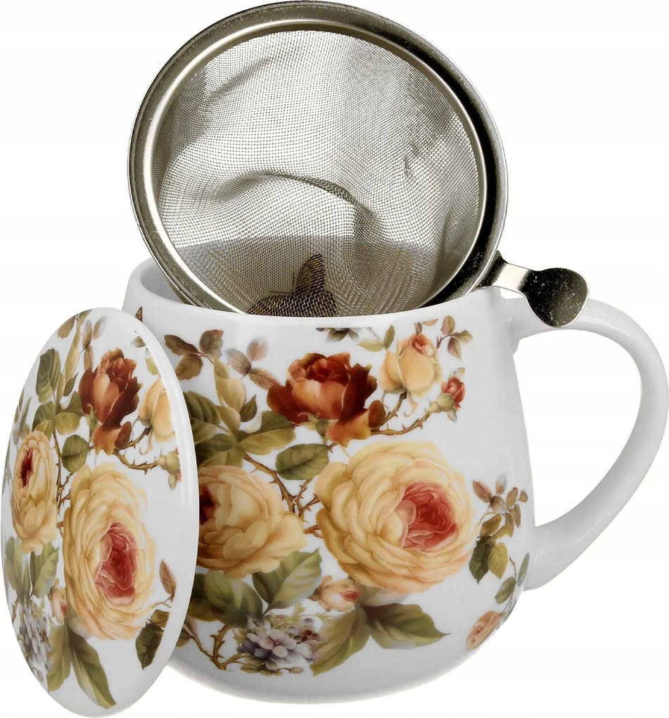 Zahra befőző bögre dobozban 430 ml Virágos Motívum Ajándék