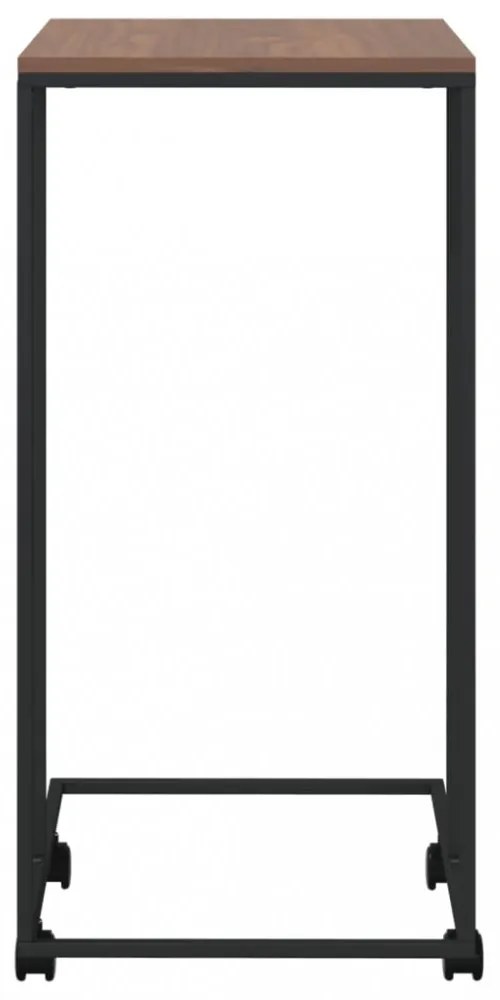 fekete szerelt fa kisasztal kerekekkel 40 x 30 x 63,5 cm