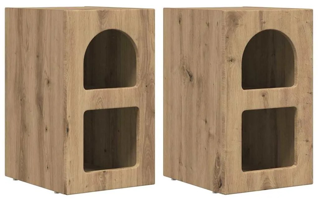 Éjjeli asztal 2 pcs Artisan tölgy 29.5 x 35 x 50 cm Faanyag