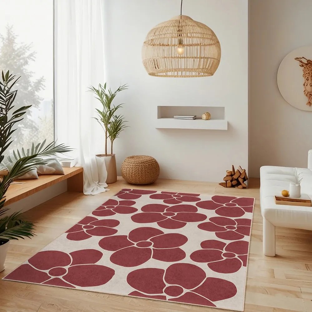 Piros mosható szőnyeg 60x100 cm Red Meadow – Mila Home