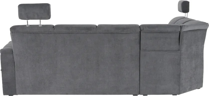 Kinyitható ülőgarnitúra, szürke szövet, balos, SANTIAGO