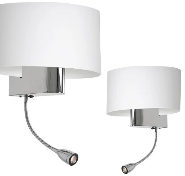 LED Fali lámpa CASINO 1xE27/60W/230V + LED/1W/230V fehér