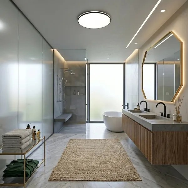 LED mennyezeti lámpa HUGO LED/21/32/42W/230V 3000/4000/6500K átmérő 45 cm IP54 fekete
