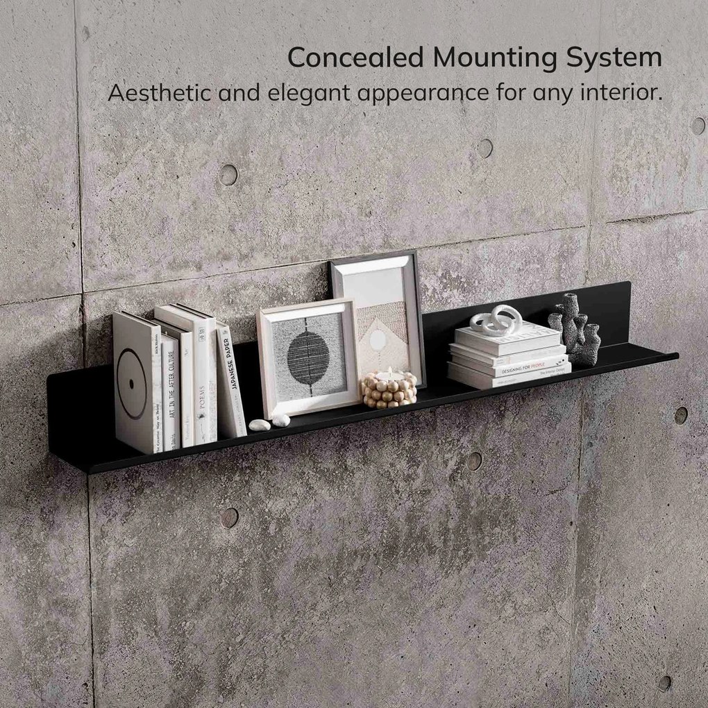 JOANNE fali polc 1200 mm, fekete