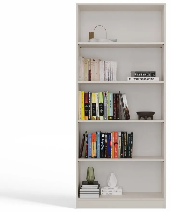 Kashar R80 polcos szekrény, könyvtartó, 80x182x30 cm, kasmír