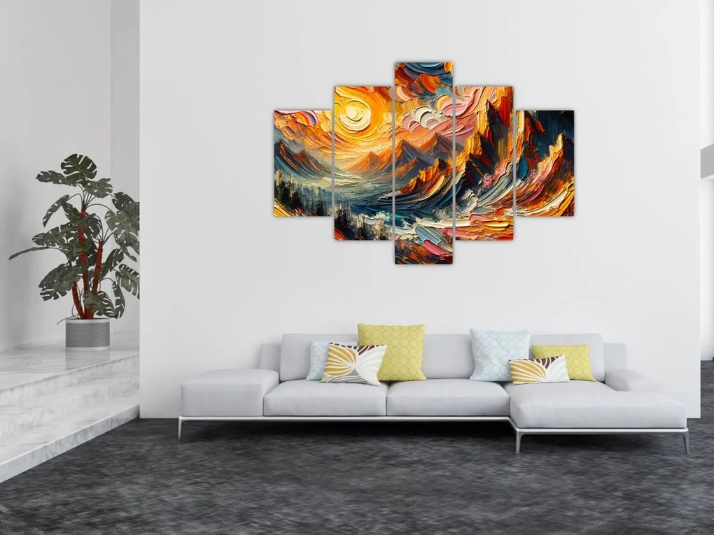 Kép - Hegyek, melyeket napfény ölel (150x105 cm)