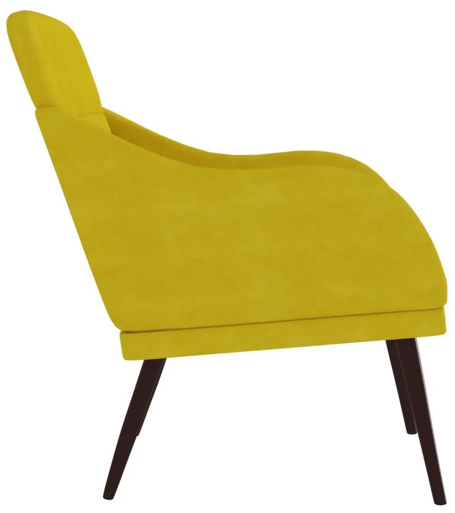sárga bársonyfotel 63 x 76 x 80 cm
