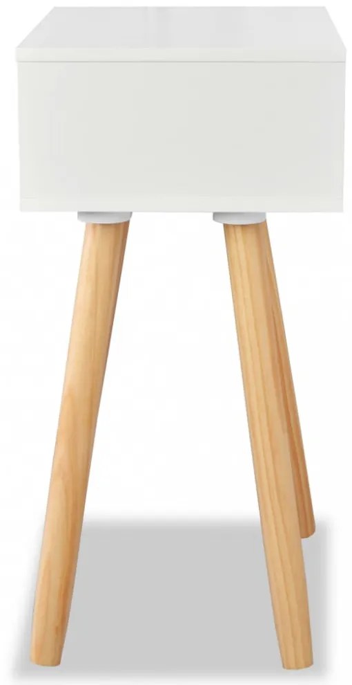 2 db fehér, tömör fenyőfa éjjeliszekrény 40 x 30 x 61 cm
