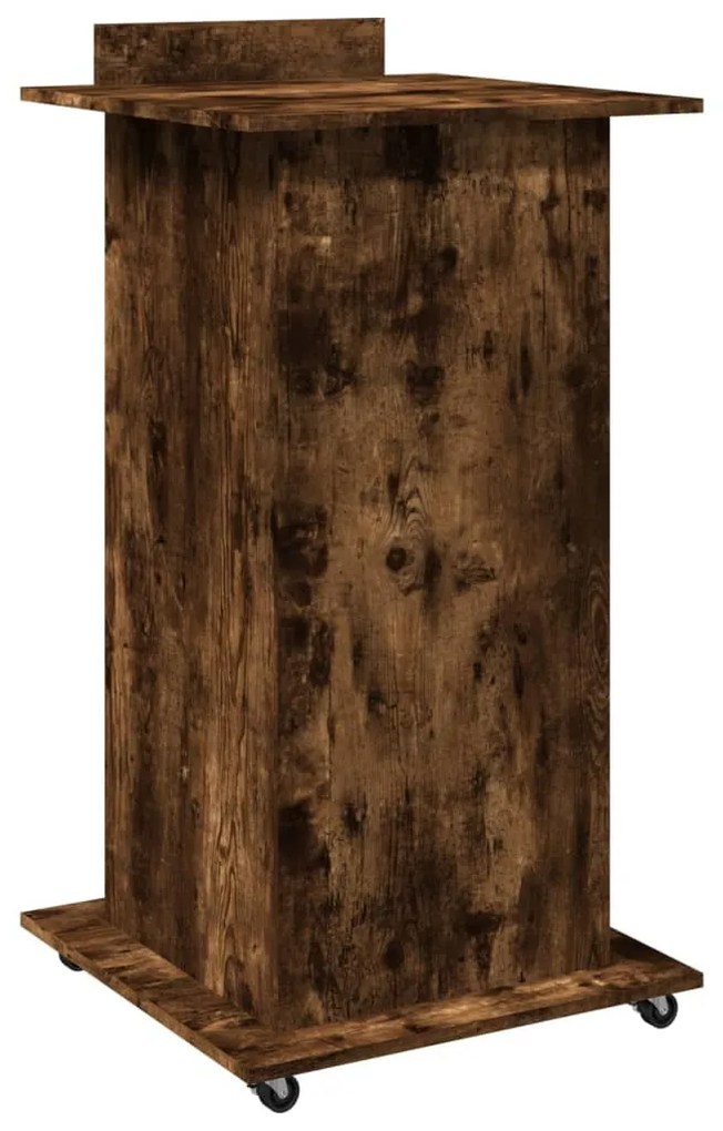 szerelt fa állópult kerékkel és fiókkal 55 x 55 x 107 cm