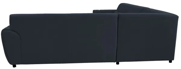 Kihúzható, L alakú, balos sarok ülőgarnitúra tárolórekesszel VISEU antracit/fekete