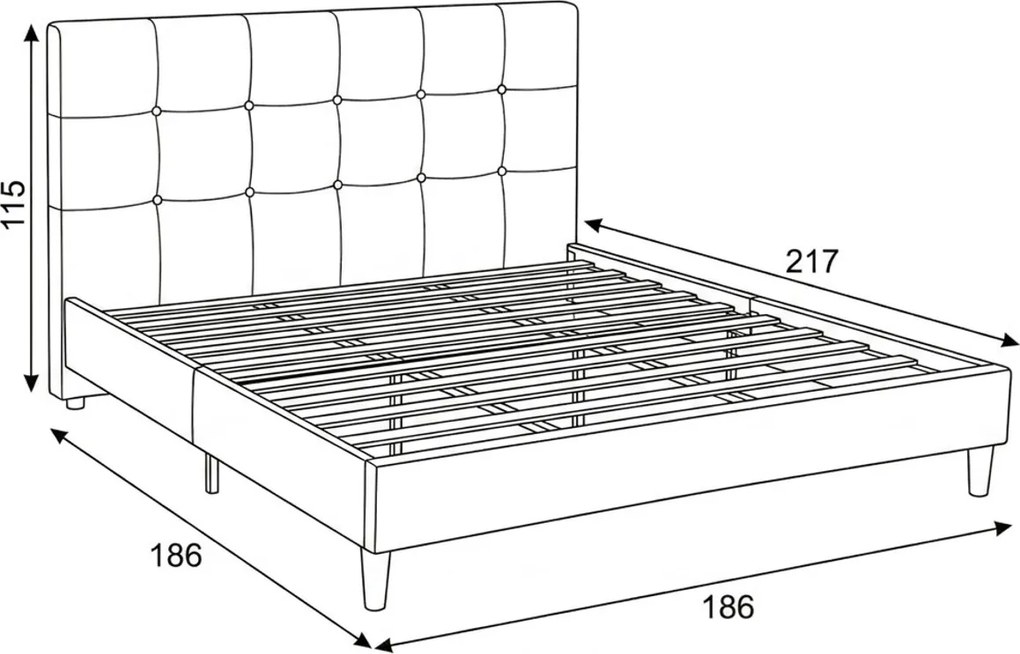 Kárpitozott franciaágykeret bézs szövet BED-M180 CRM2
