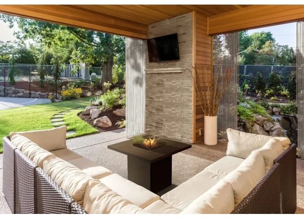 Planika Square Asztal GAS - Kültéri gáz kandalló 79,7x90 cm 10kW