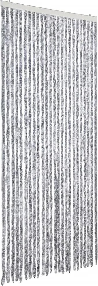 vidaXL fehér és szürke zsenília rovarfüggöny 100 x 220 cm