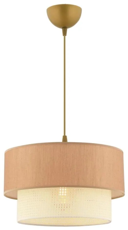 Zsinóros függőlámpa ECHO 1xE27/60W/230V barna/krém