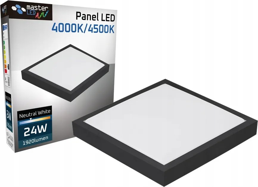 Led panel falra szerelhető négyzet 24W Proma 4000K fekete