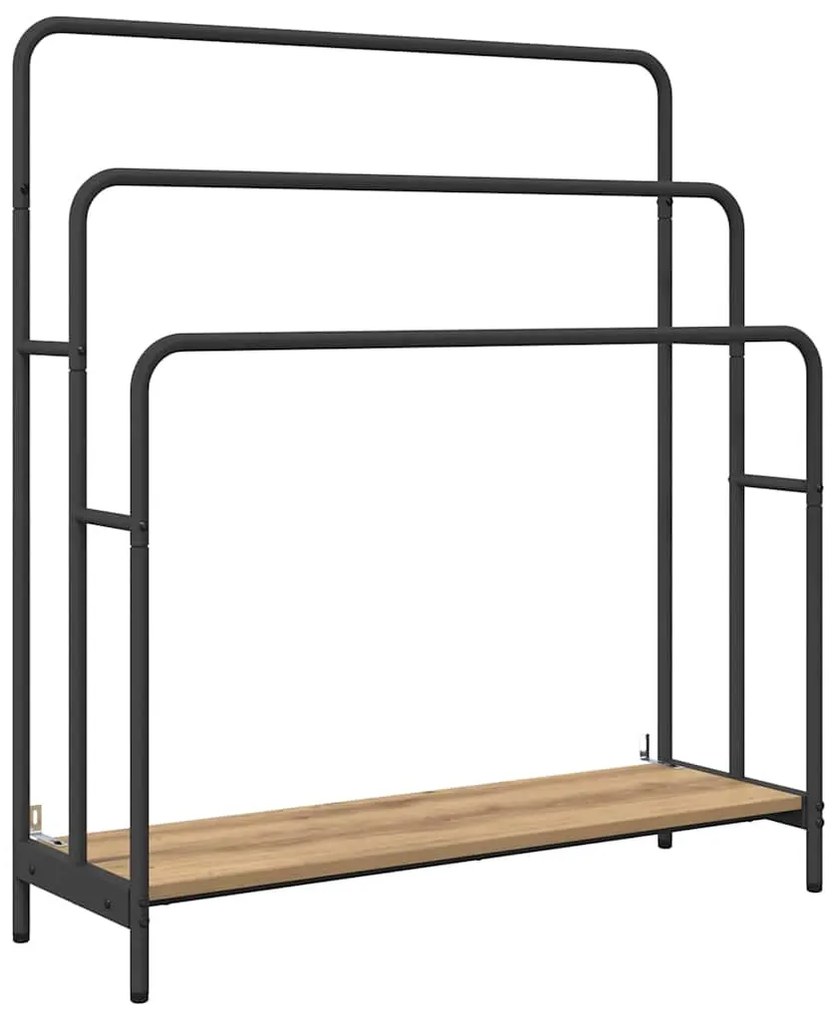 Ruhaszárító polcokkal kézműves tölgy 90 x 30 x 100.5 cm Faanyag