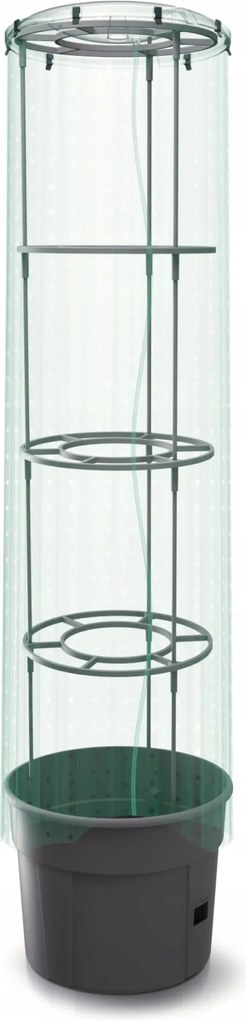 Virágtartó 39 cm fedővel és fóliával üvegház paradicsom uborka zöldségtermesztés