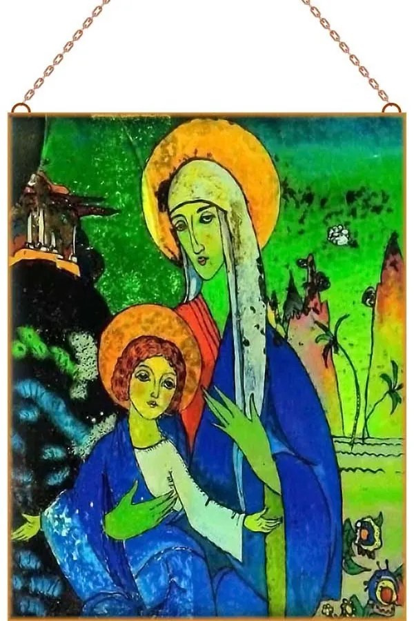 Kandinszkij - Madonna with Child üvegkép, falikép