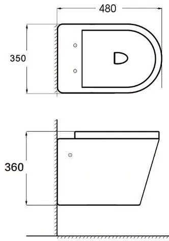 Mexen Rico fali WC Perem nélküli és falra akasztható bidé, fekete matt - 35724885 + 30721085