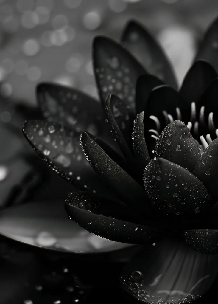 Poszter 39,5x55cm Lótusz fekete