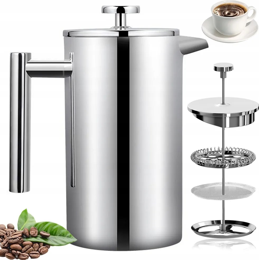 Kávé- És Tea Készítő, Francia Kávényomó, 800ML