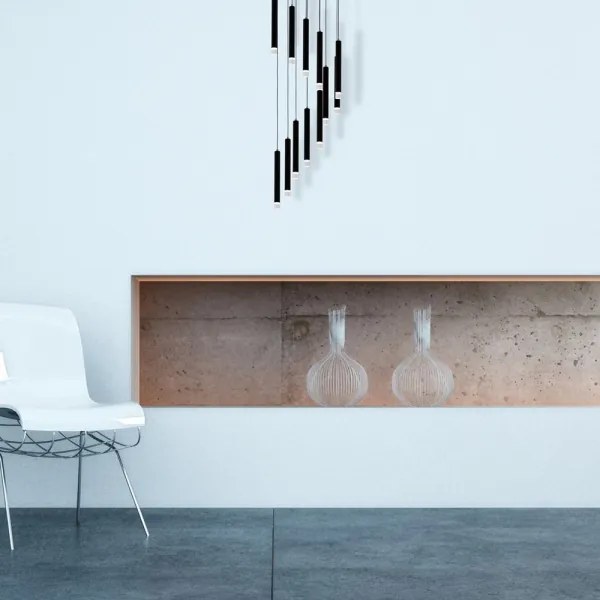 LED Csillár zsinóron CARBON 12xLED/12W/230V