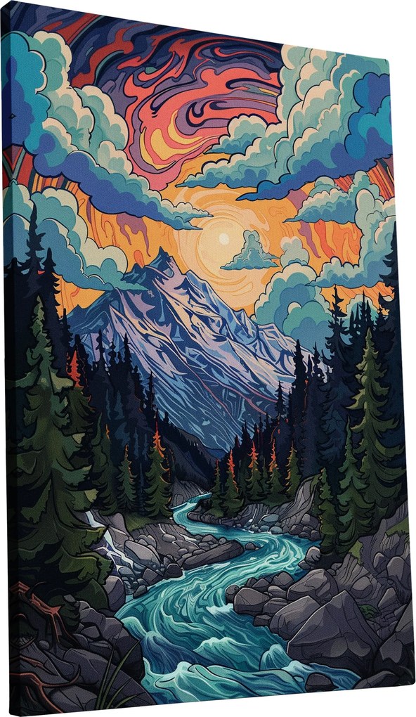 Vászonkép Festői hegyi táj otthon nappali szoba 60x90