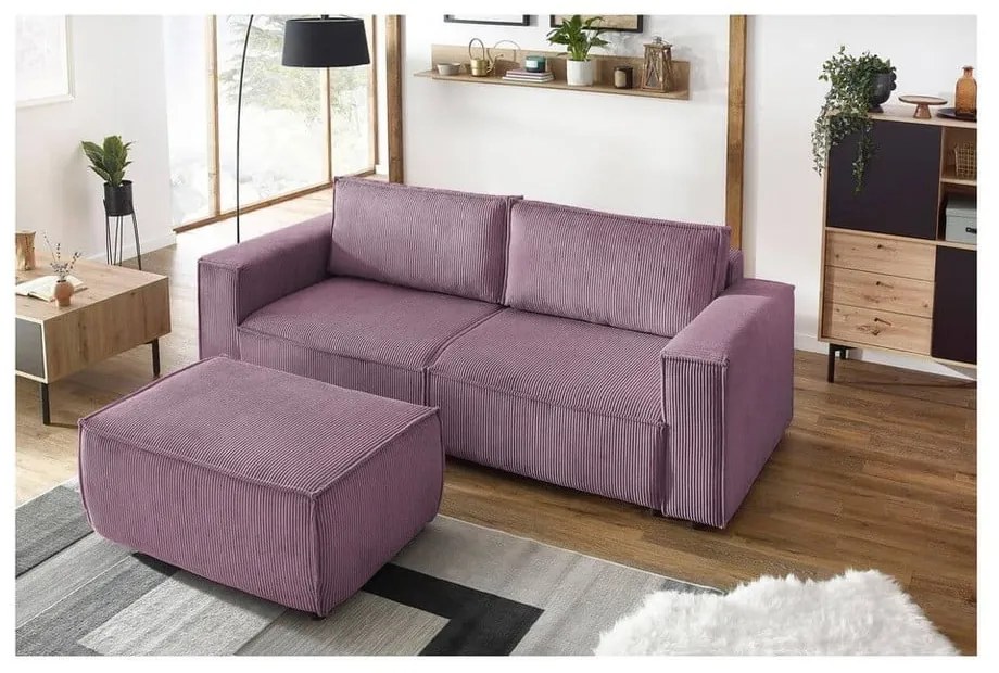 Rózsaszín kordbársony puff Nihad – Bobochic Paris