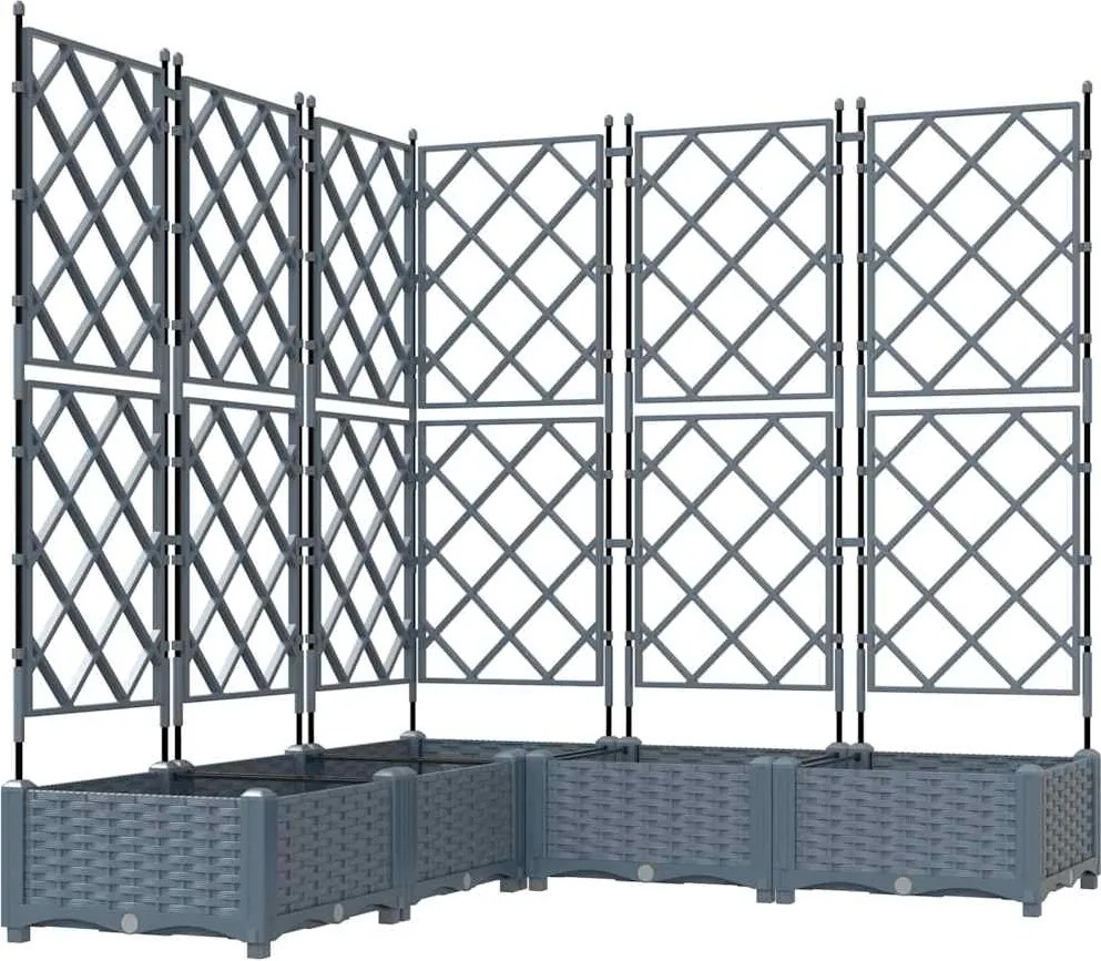 vidaXL Kerti cserép 5 pcs Világosszürke 120 x 120 x 125,5 cm Acél